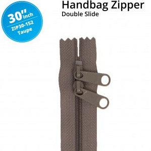 30" Handbag Zipper Double Slide Taupe