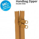 30" Handbag Zipper Double Slide Golden Brown