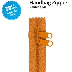 30" Handbag Zippers-Double-Slide Gold