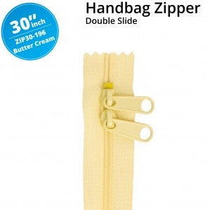 30" Handbag Zipper Double Slide Butter Cream