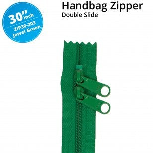 30" Handbag Zipper Double Slide Jewel Green
