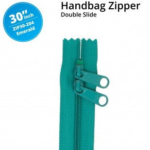 30" Handbag Zipper Double Slide Emerald