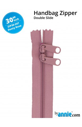 30" Handbag Zippers-Double-Slide Dusty Rose