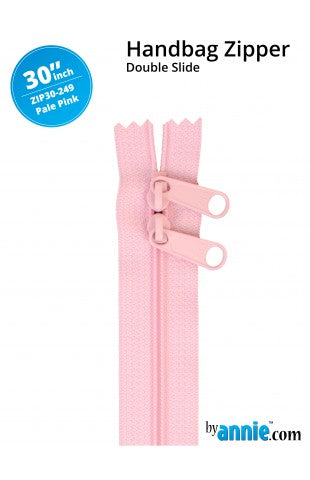 30" Handbag Zippers-Double-Slide Pale Pink