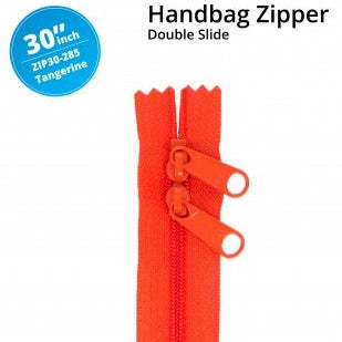 30" Handbag Zipper Double Slide Tangerine