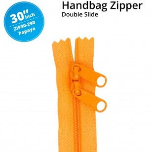 30" Handbag Zipper Double Slide Papaya