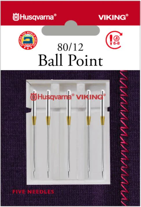 Husqvarna Viking Ball Point Needles 80/12 5pk