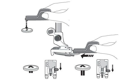 Husqvarna Viking Button Foot with Placement Tool