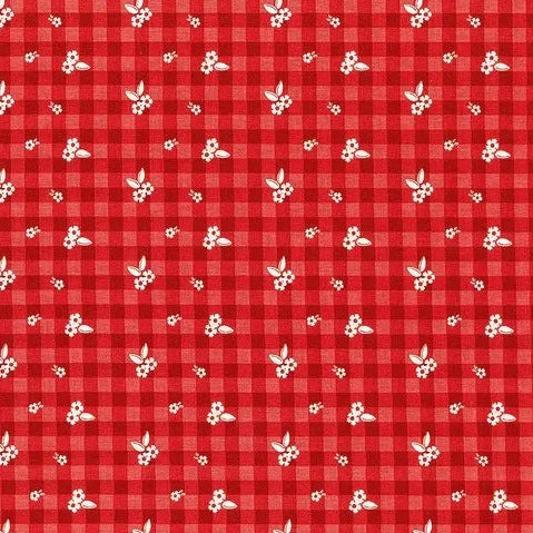 Cheerfully Red Ditzy Gingham Red Yardage