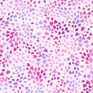 Fly By Butterfly Happy Hearts Pink Yardage