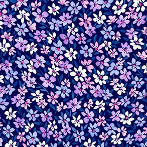 Fly By Butterfly Floral Array Navy Yardage