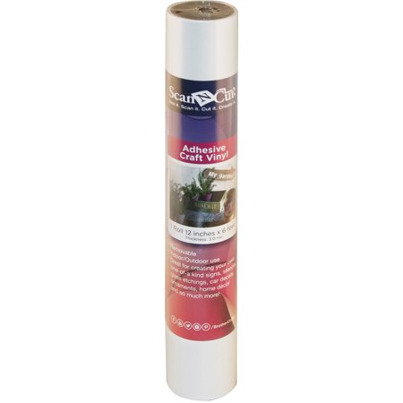 ScanNCut Adhesive Craft Vinyl White (12" x 6' Roll)