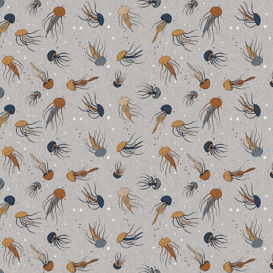 Calm Waters Jelly Fish Grey Yardage