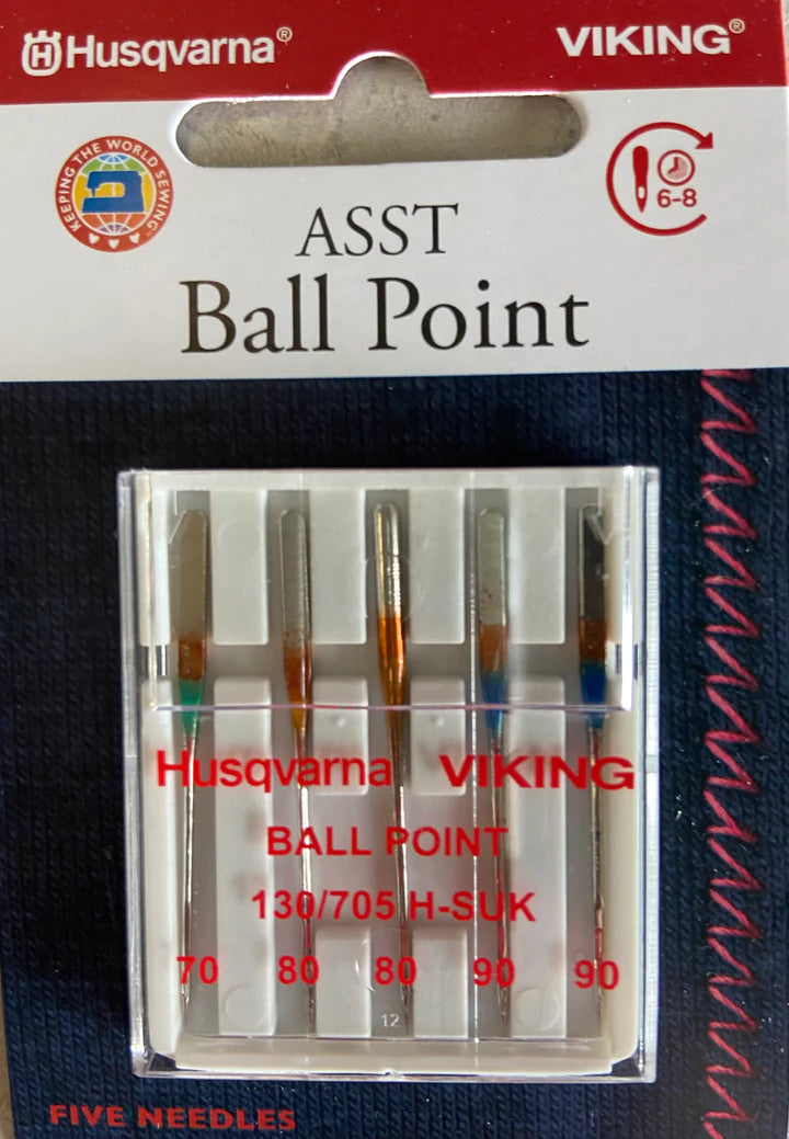 Husqvarna Viking Ball Point Assorted Needles 5pk