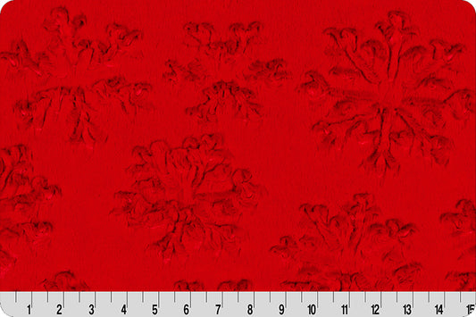 Luxe Cuddle Snowflake Scarlet Yardage