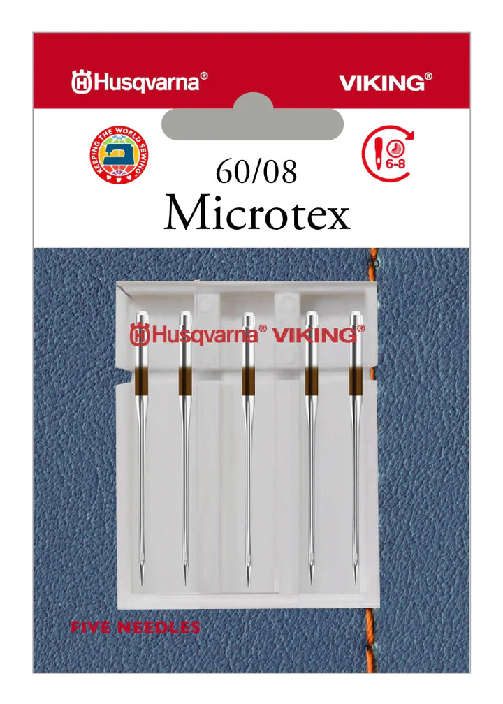 Husqvarna Viking Microtex 60/08 Needles 5pk