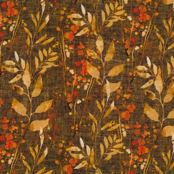 Reflections of Autumn Berries Weave Brown Yardage