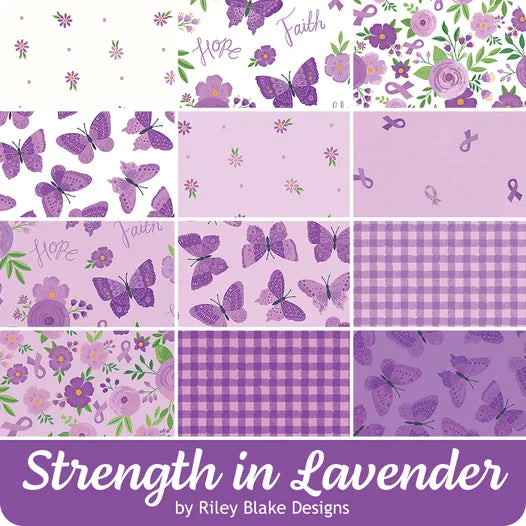 Strength in Lavender 2.5" Strips 40pcs Jelly Roll