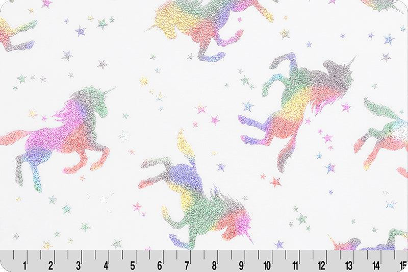 Sparkle Cuddle® Glitter Unicorn Snow/Multi Yardage