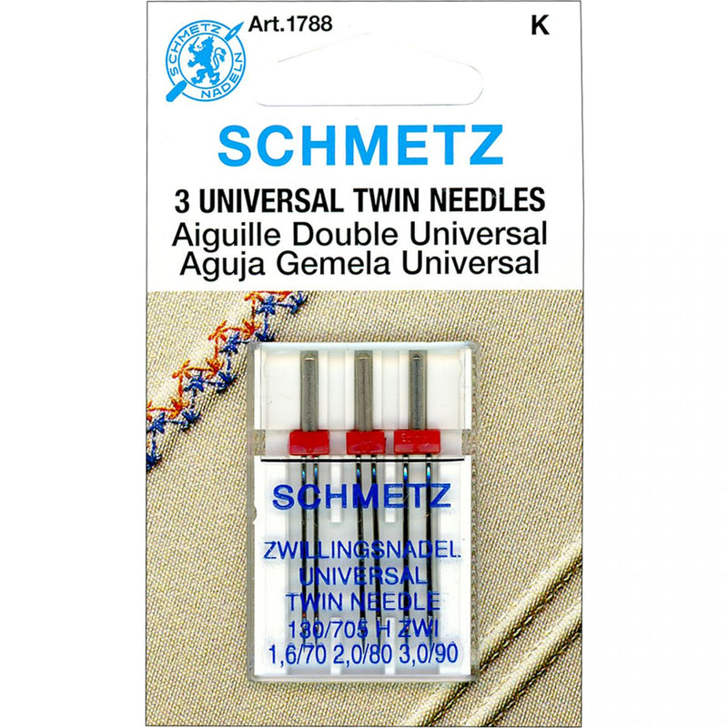 Schmetz Twin Needles Assorted Sizes, 3 ct